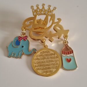 بروش الاسم عليه تاج فصوص و نازل منه لعبتين وآيه