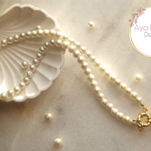 عقد لولي مع ودعه صدف حقيقي